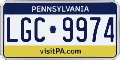PA license plate LGC9974