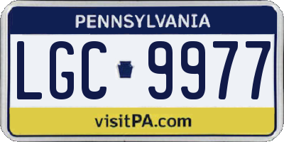 PA license plate LGC9977
