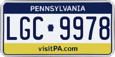 PA license plate LGC9978
