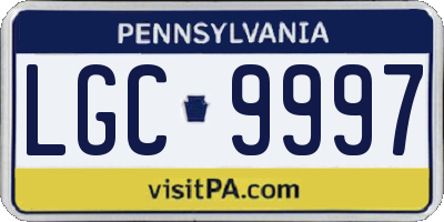 PA license plate LGC9997