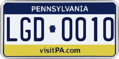 PA license plate LGD0010
