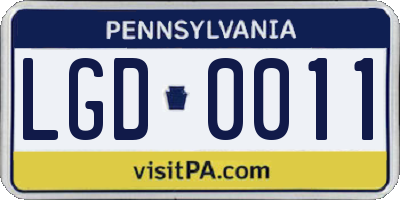 PA license plate LGD0011