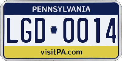 PA license plate LGD0014