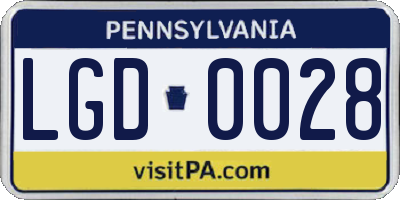 PA license plate LGD0028