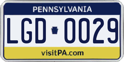 PA license plate LGD0029
