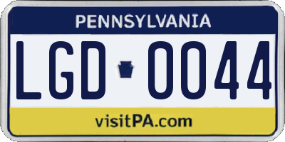PA license plate LGD0044