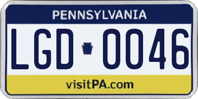 PA license plate LGD0046