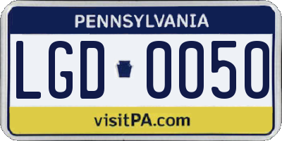 PA license plate LGD0050