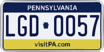 PA license plate LGD0057