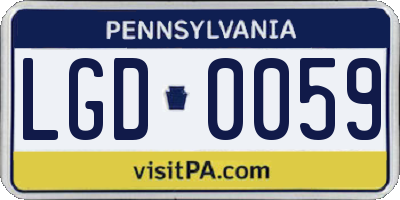 PA license plate LGD0059