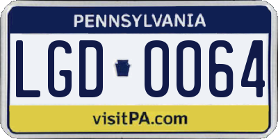 PA license plate LGD0064