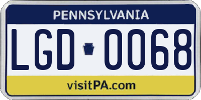 PA license plate LGD0068