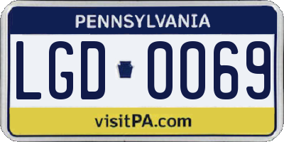 PA license plate LGD0069