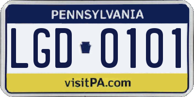 PA license plate LGD0101