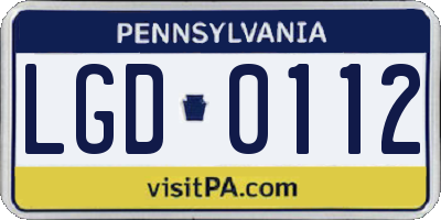 PA license plate LGD0112
