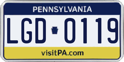 PA license plate LGD0119