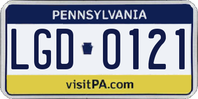 PA license plate LGD0121
