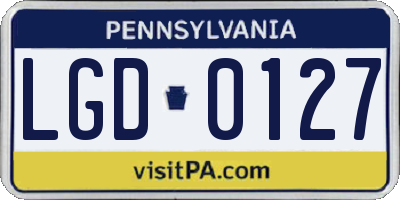 PA license plate LGD0127
