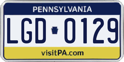 PA license plate LGD0129