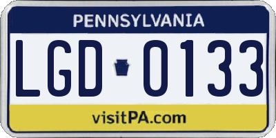 PA license plate LGD0133