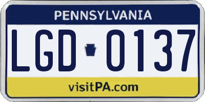 PA license plate LGD0137