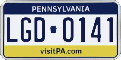 PA license plate LGD0141