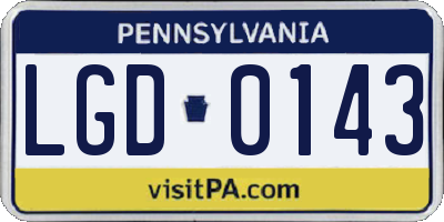 PA license plate LGD0143
