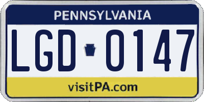 PA license plate LGD0147