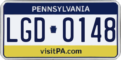 PA license plate LGD0148