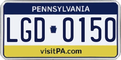 PA license plate LGD0150