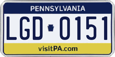PA license plate LGD0151