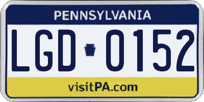 PA license plate LGD0152