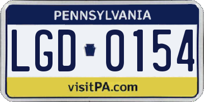 PA license plate LGD0154