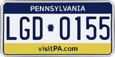 PA license plate LGD0155