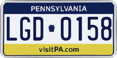 PA license plate LGD0158