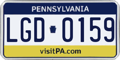 PA license plate LGD0159