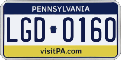 PA license plate LGD0160