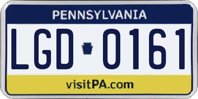 PA license plate LGD0161