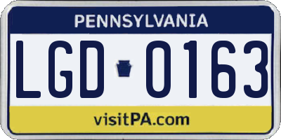 PA license plate LGD0163