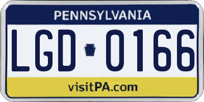 PA license plate LGD0166