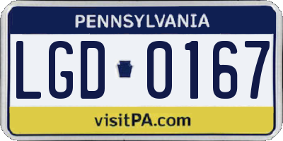 PA license plate LGD0167