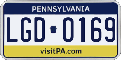 PA license plate LGD0169