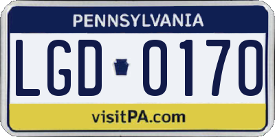 PA license plate LGD0170