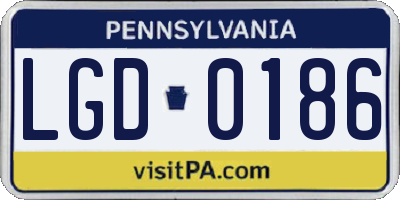 PA license plate LGD0186
