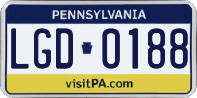 PA license plate LGD0188