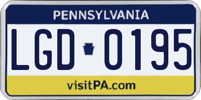 PA license plate LGD0195