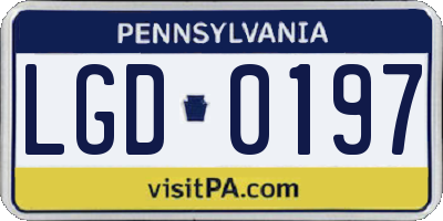 PA license plate LGD0197