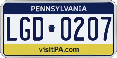 PA license plate LGD0207
