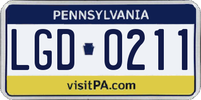 PA license plate LGD0211