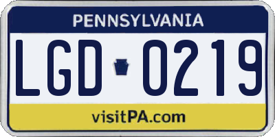 PA license plate LGD0219